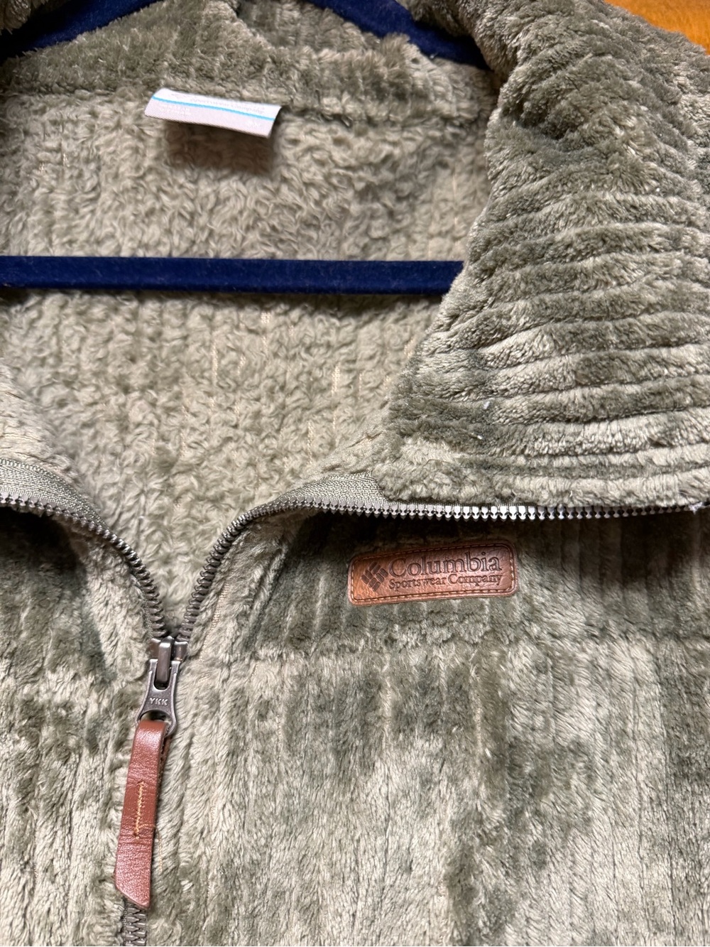 Columbia Olive Green Fire Side Sherpa  Zip-Up Fleece Vest women’s 3x - Picture 2 of 4